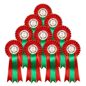 Christmas Rosettes - Set of Ten
