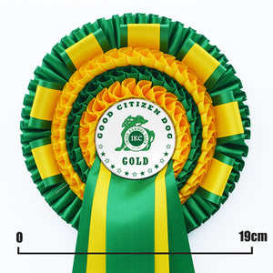 Four Tier Rosette with Decorative Tabs and One PRINTED Tail
