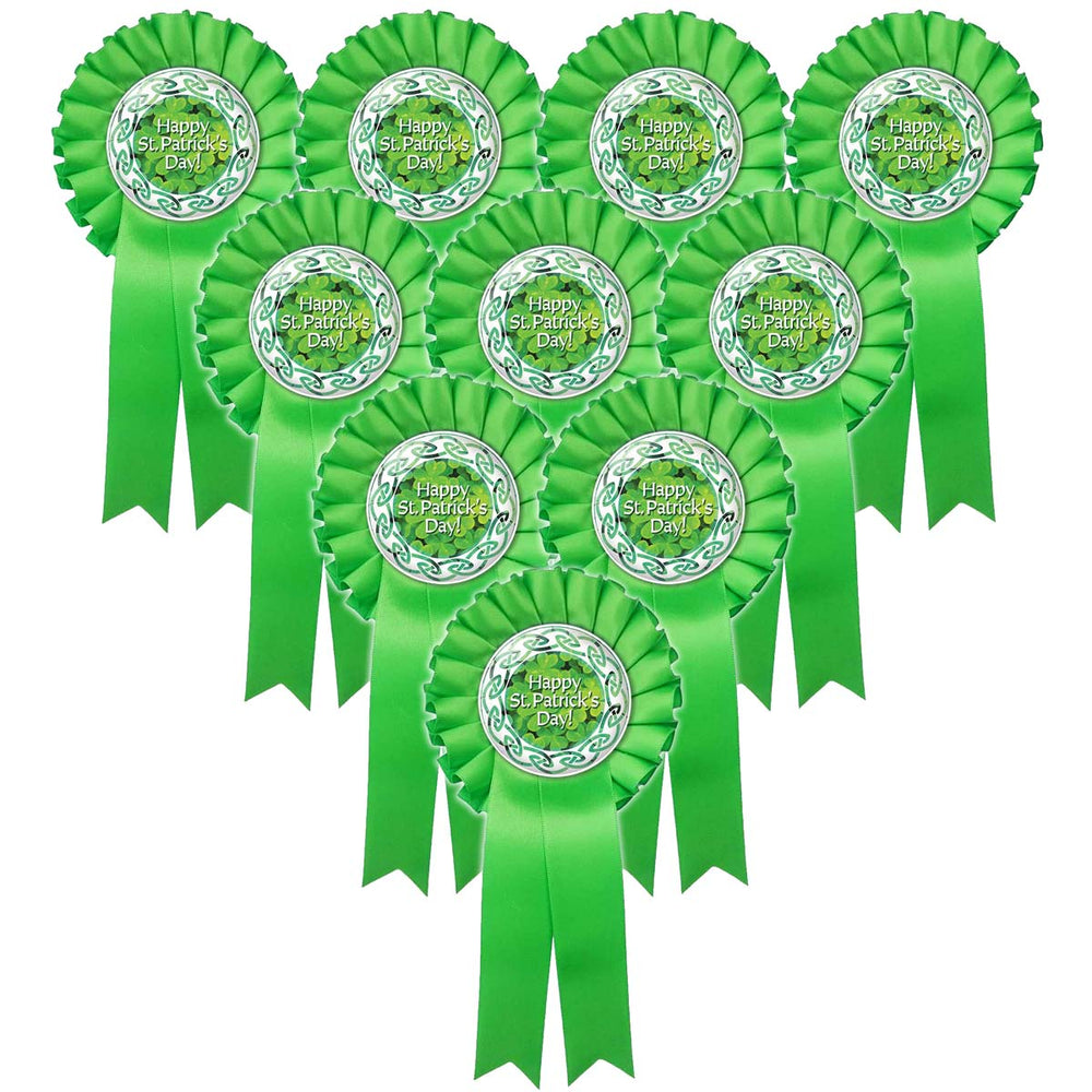 St. Patrick's Day Badge Rosettes - 10 Pack