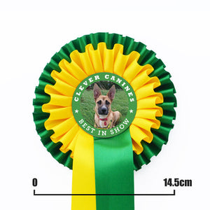 Two Tier Japanese Pleat Rosette with Two PRINTED Tails